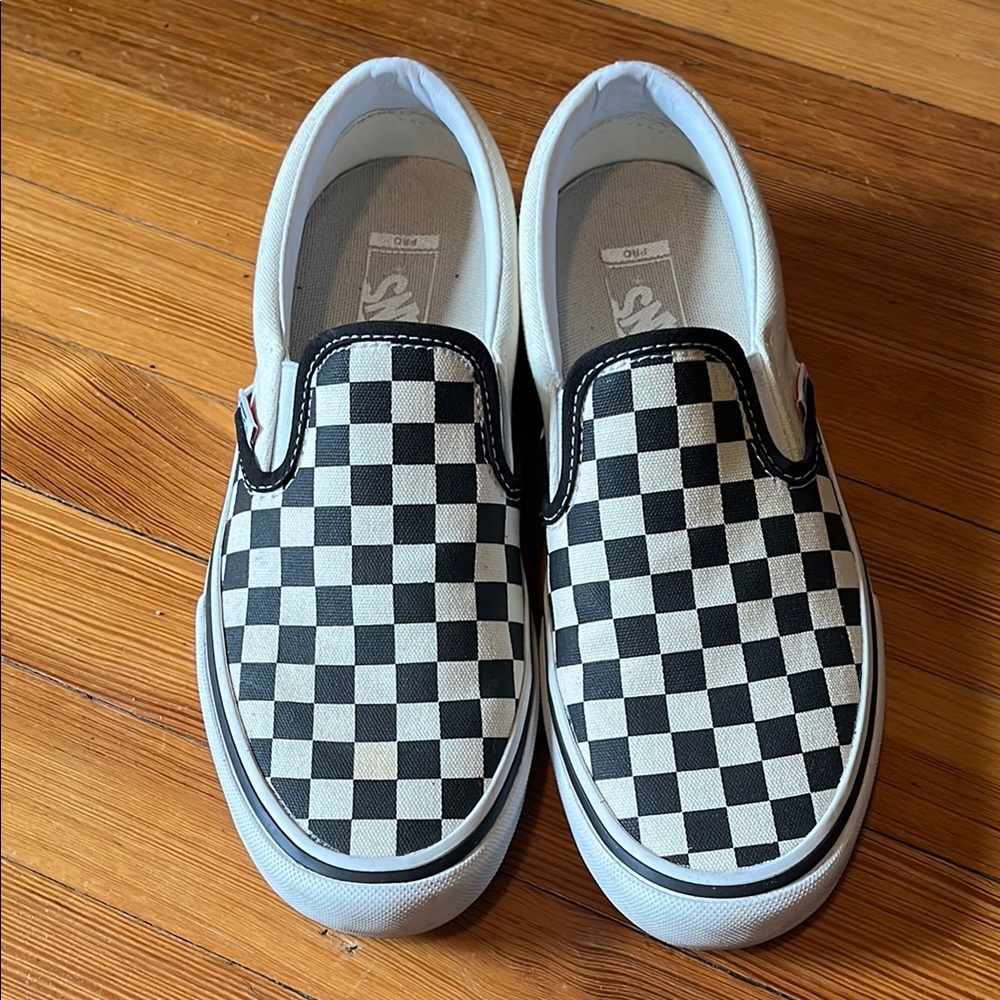 Vans Classic Slip-On Checkerboard Sneakers - Black & White
